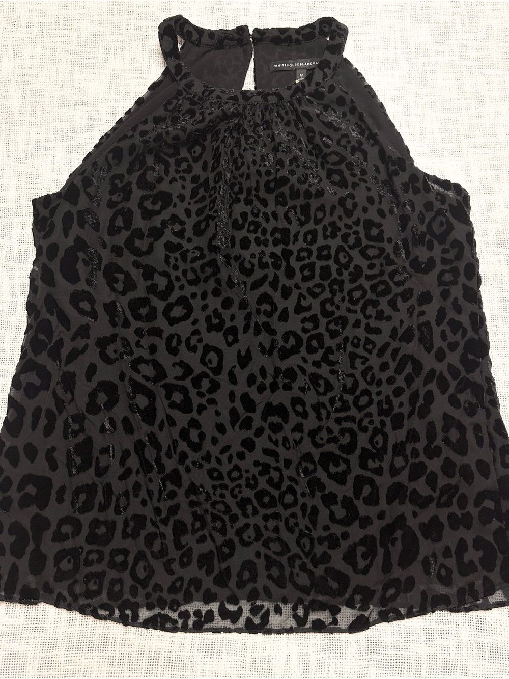 White House Black Market Leopard Velvet Burnout Chiffon Blouse π Size Medium